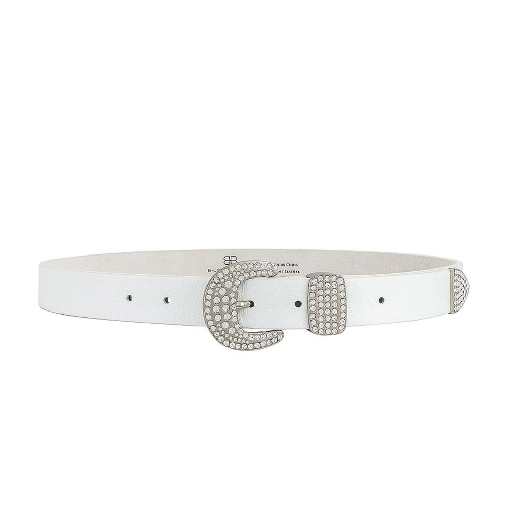 B-LOW THE BELT white leather belt